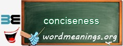 WordMeaning blackboard for conciseness